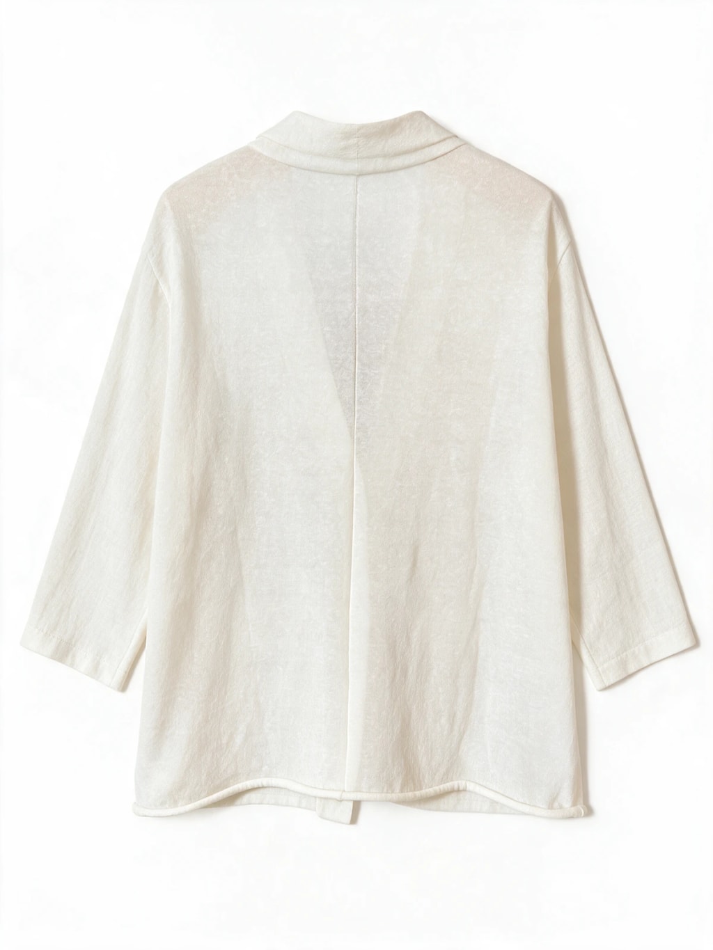 细亚麻编织遮阳西服 素白 背面