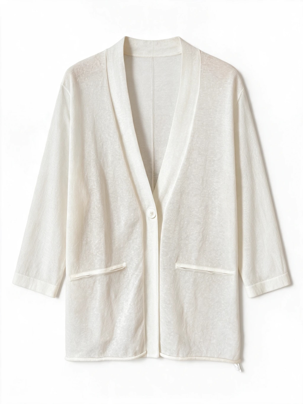 细亚麻编织遮阳西服 素白